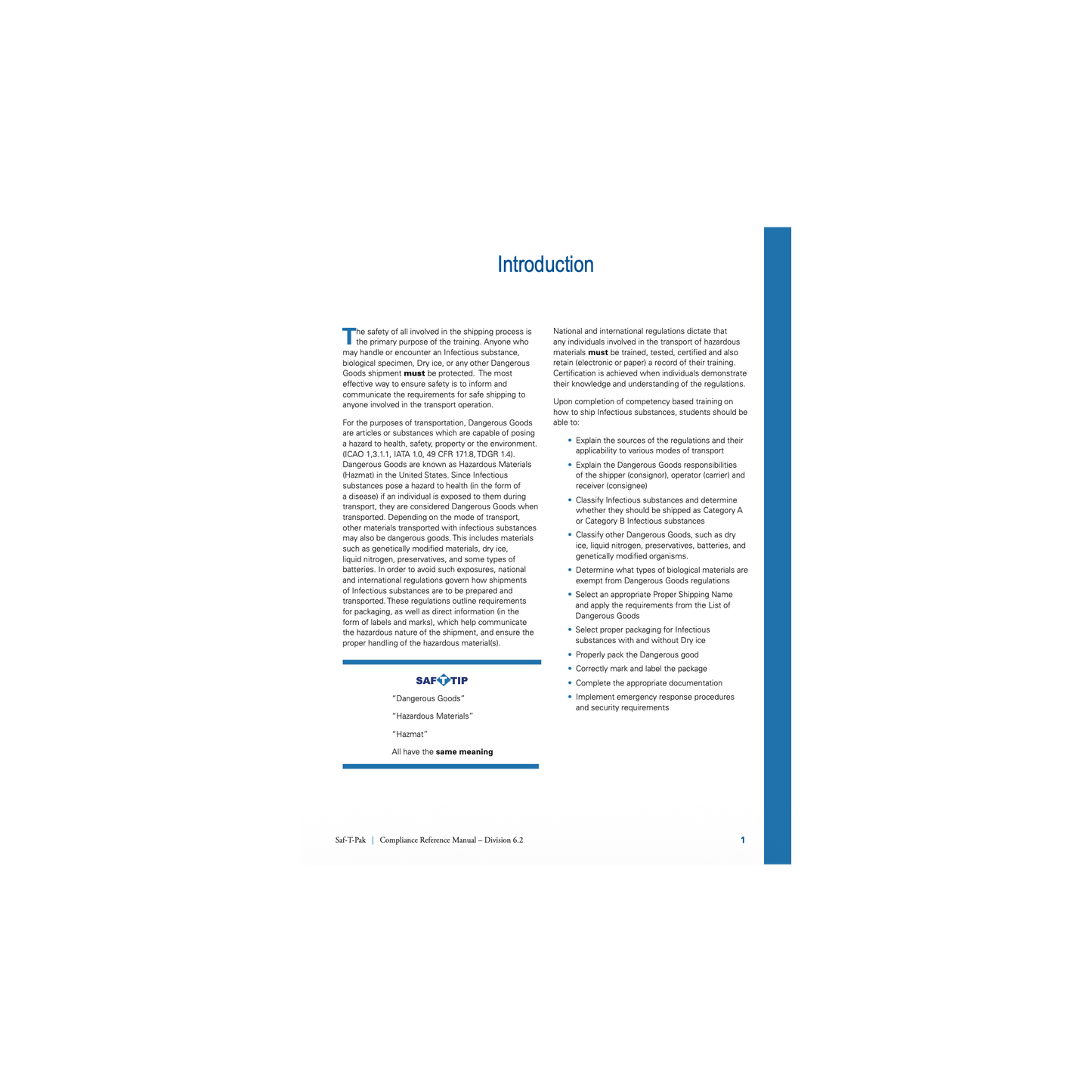 Shipping Infectious Substances and Related Materials - Reference Manual